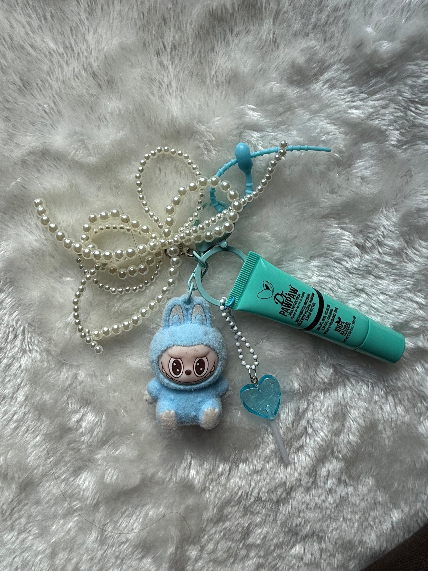 Large labubu lip balm charm