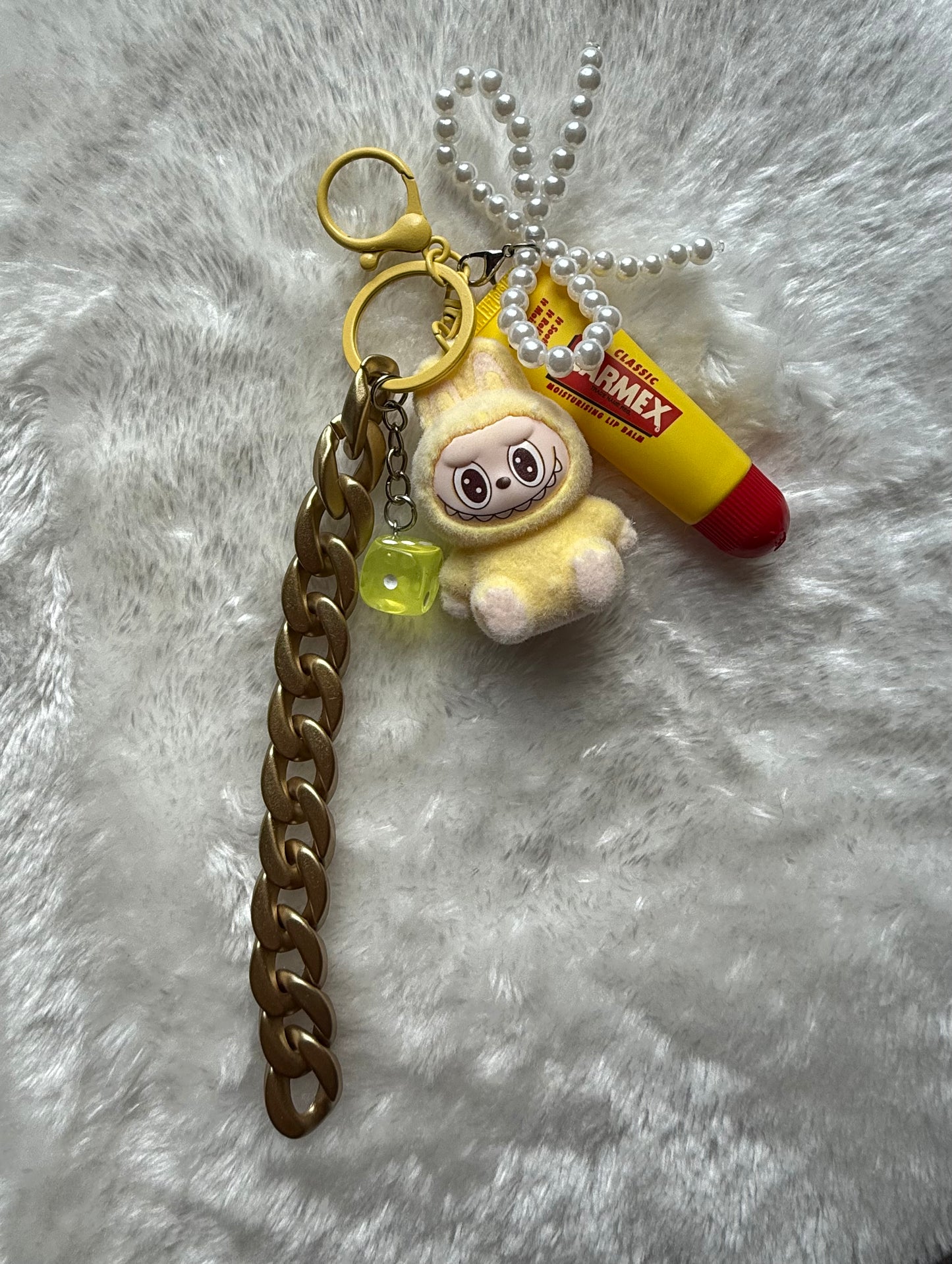Large labubu lip balm charm