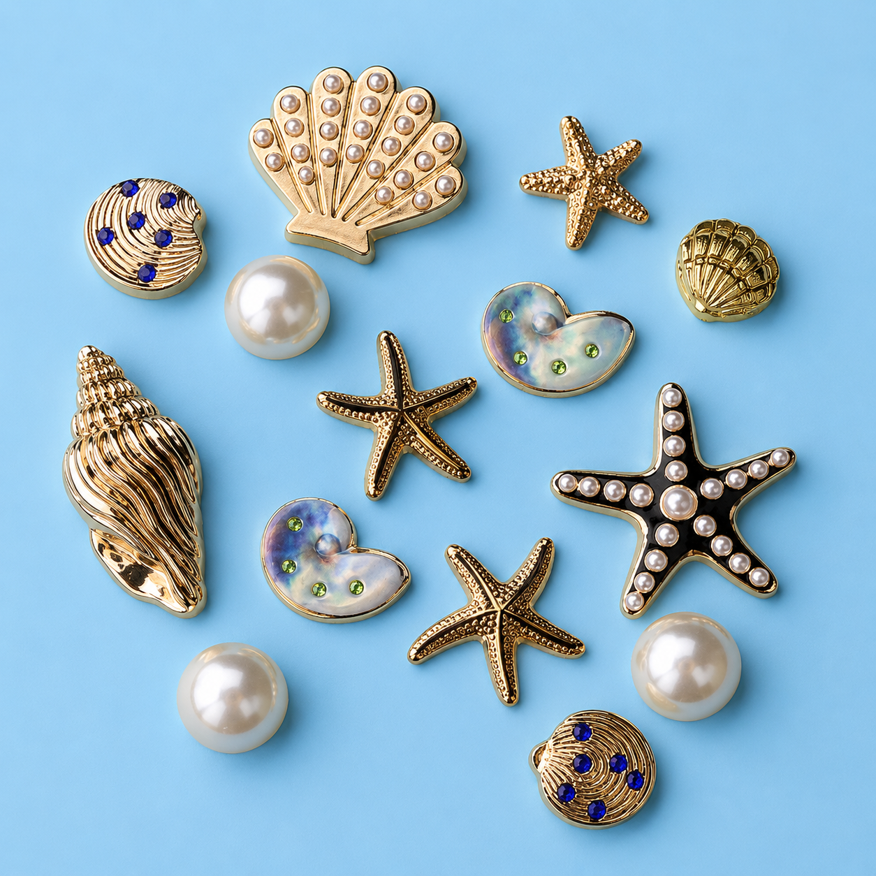 Sparkle shell charm set