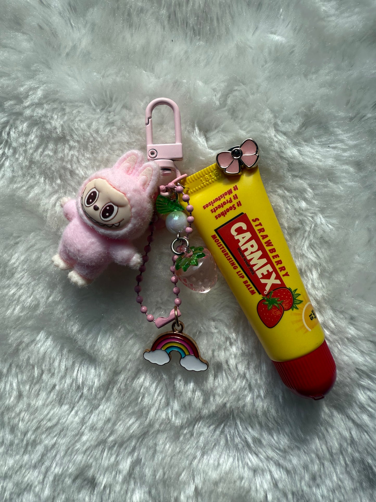 Mini Labubu lip balm charm