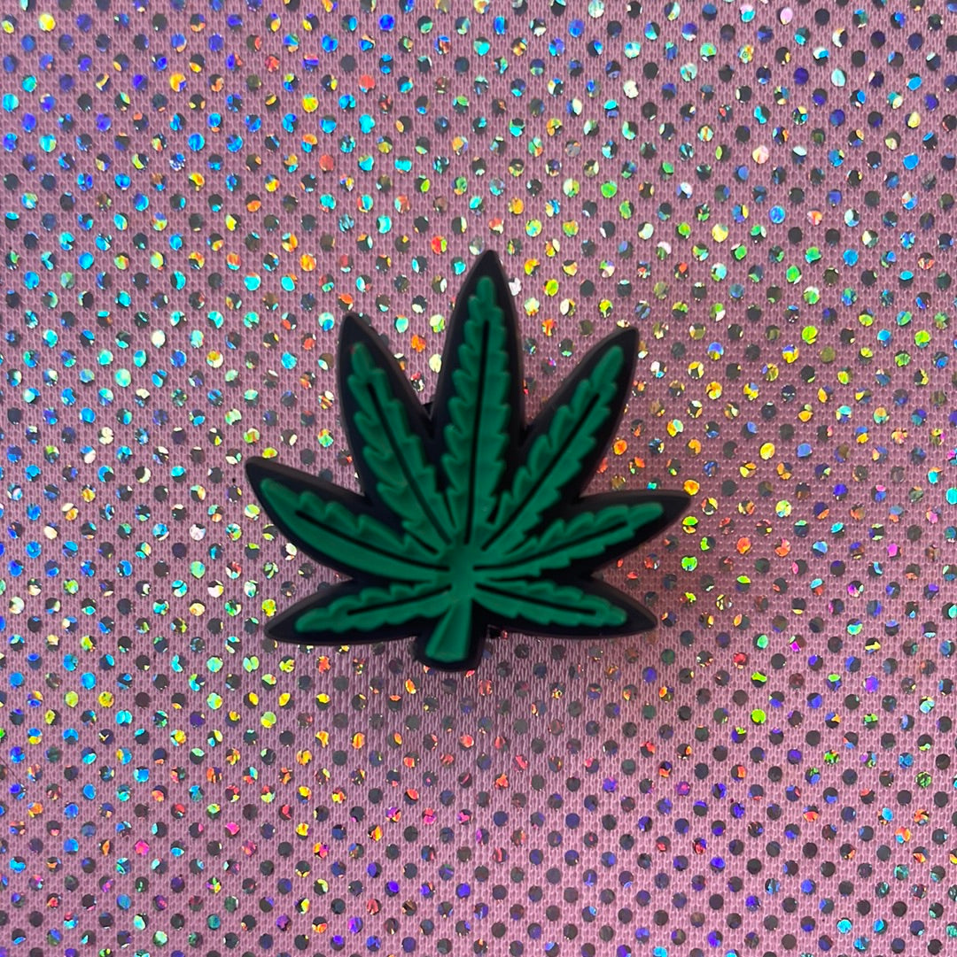 Green Ganja leaf PVC charm