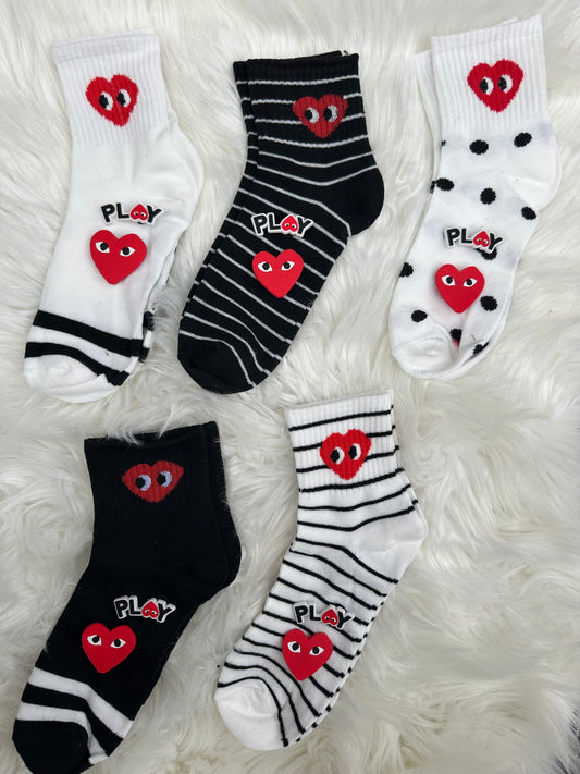 Heart socks and charm sets