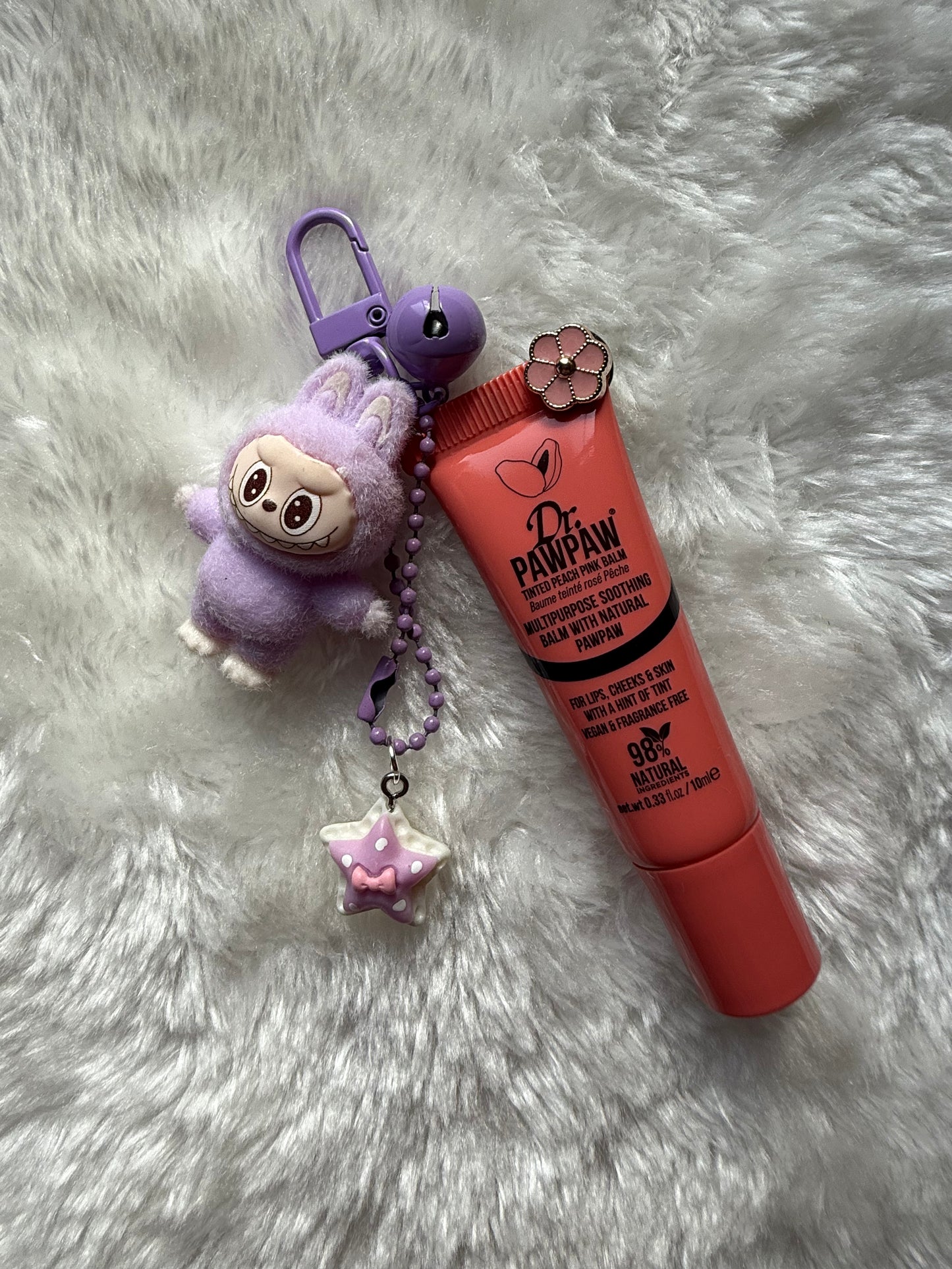Mini Labubu lip balm charm