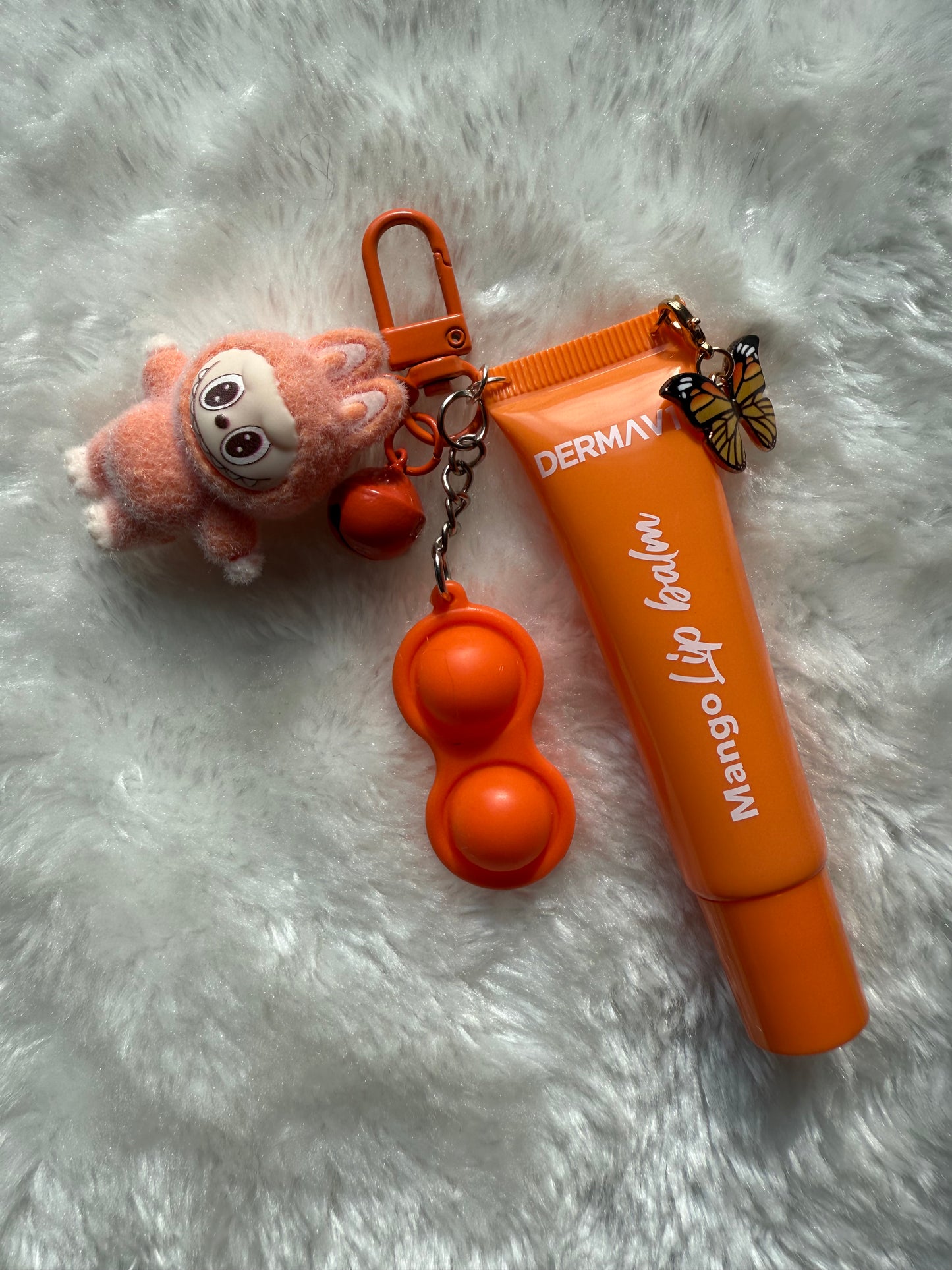 Mini Labubu lip balm charm