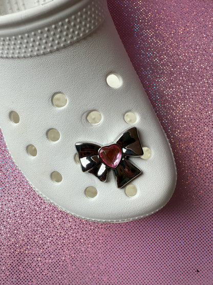 Silver Heart Bow