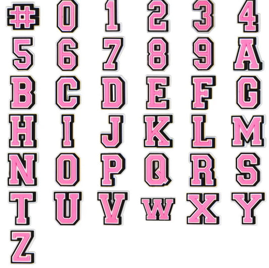 Pink Letters and numbers