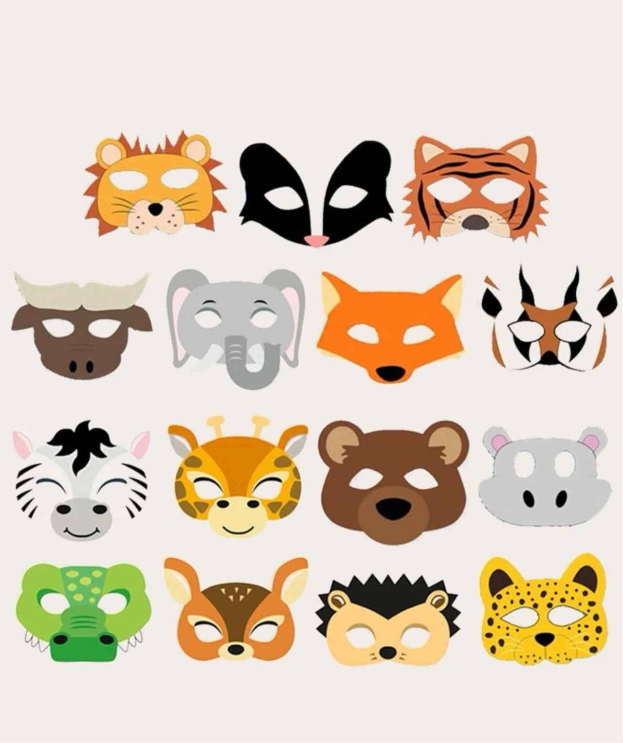 PARTY ACCESSORIES 15 piece animal masks